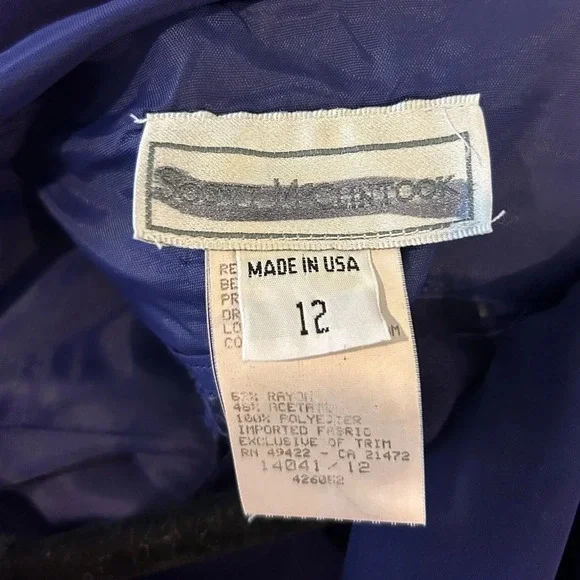 💜”Scott McClintock” Vintage Formal Strapless Dress w/ Brooch Pendant Size 12 - Picture 11 of 15